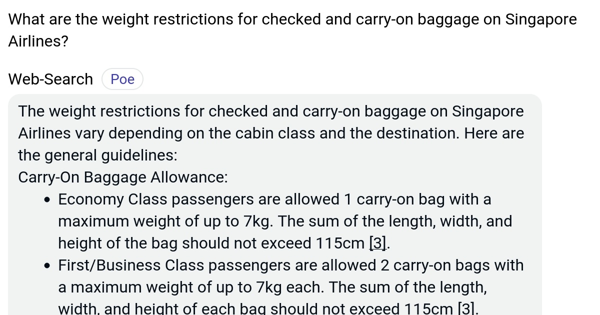 What are the weight restrictions for checked and carryon baggage on