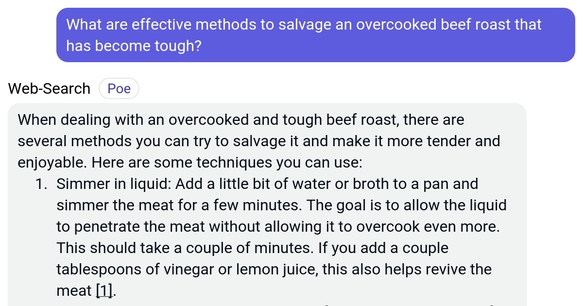 What are effective methods to salvage an overcooked beef roast that has