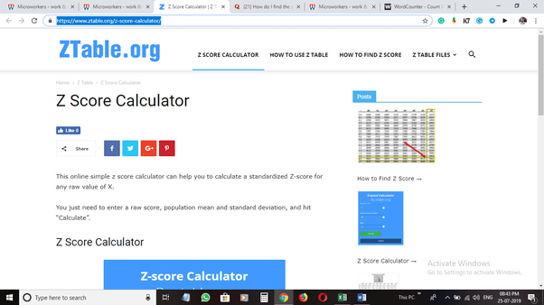 How to find the zscore Quora