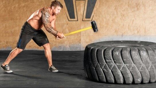 In �Dawn of Justice� Bruce Wayne trains by hitting a sledge hammer