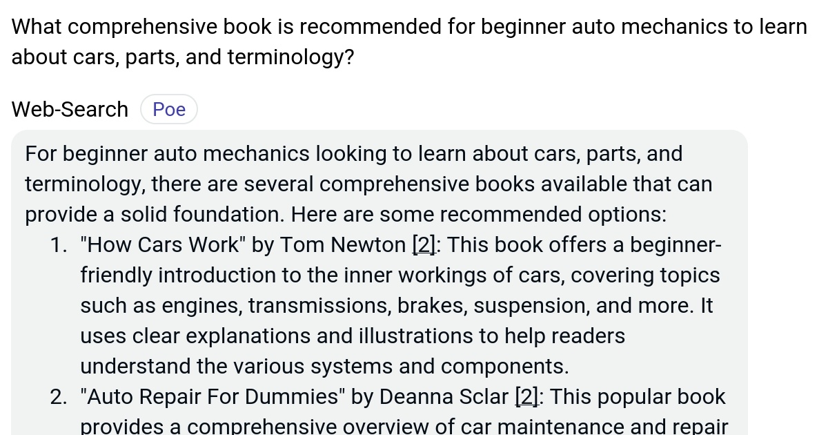What comprehensive book is for beginner auto mechanics to