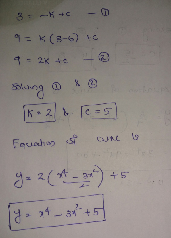 What is the equation of a curve which passes through the point (1,3