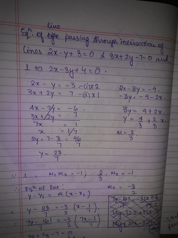 What is the equation of a line passing through the point of