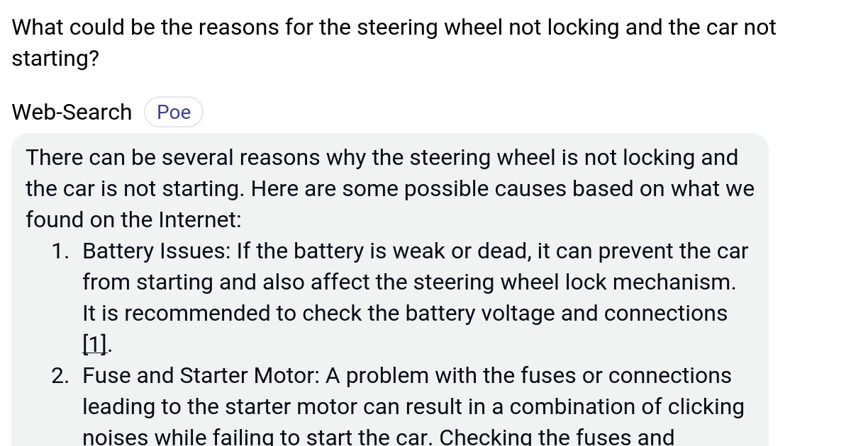 What could be the reasons for the steering wheel not locking and the