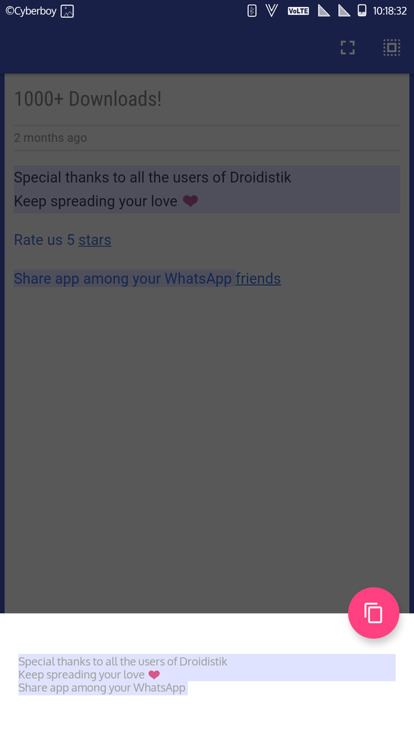 How to copy unselectable text on an Android phone, without using a
