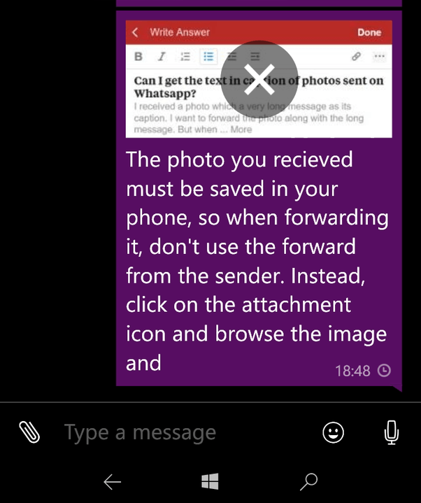 How to forward an image with captions in WhatsApp Quora