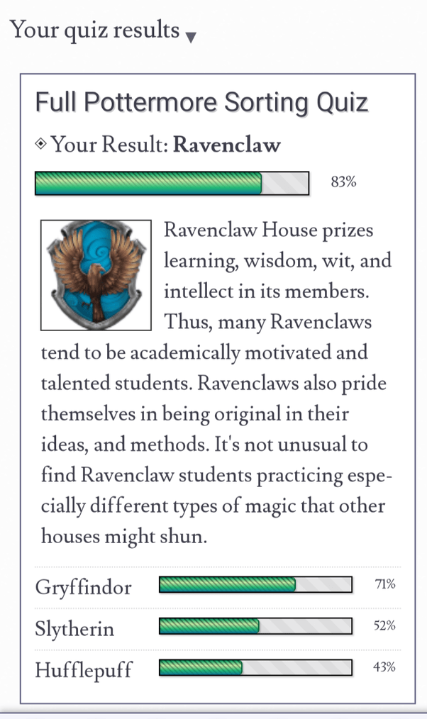 Pottermore House Quiz Link bhousey