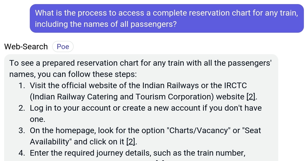 What is the process to access a complete reservation chart for any