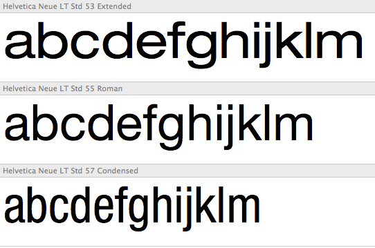 Typefaces and Fonts Why does Neue Helvetica have so many different