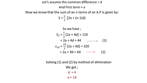 How to calculate this? The sum of the first 5 terms of an arithmetic