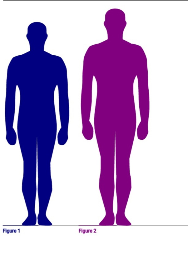 What does a 5�1� person with a 5�5� person look like side