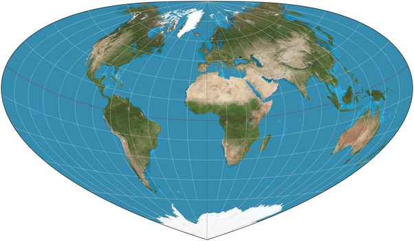 Does a map with actual sizes of all continents exist? Quora