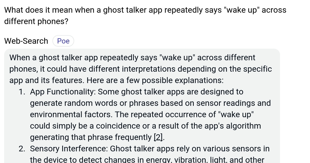 What does it mean when a ghost talker app repeatedly says "wake up