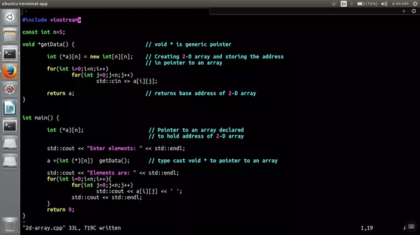 How to return multidimensional array using two parameters in C++ Quora