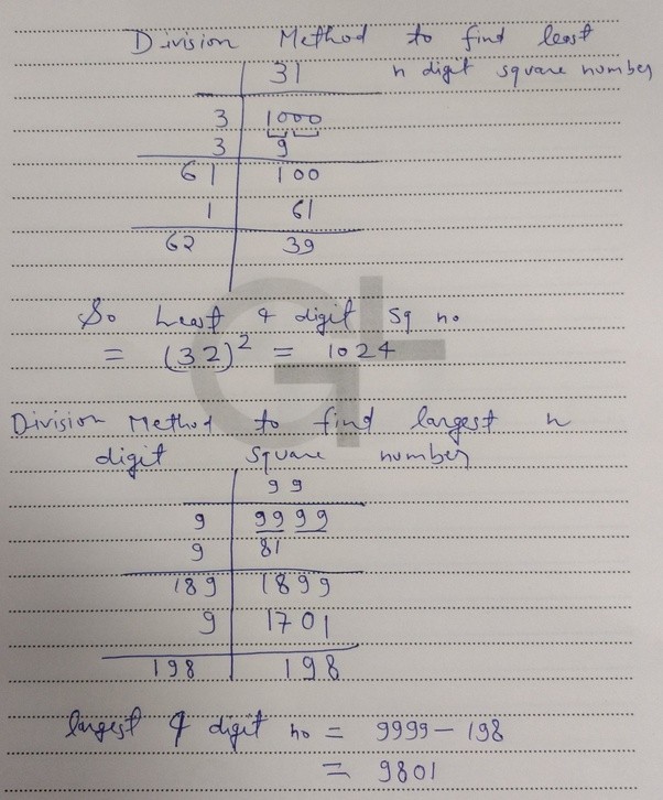 What is the least 4 digit squre no.? Quora