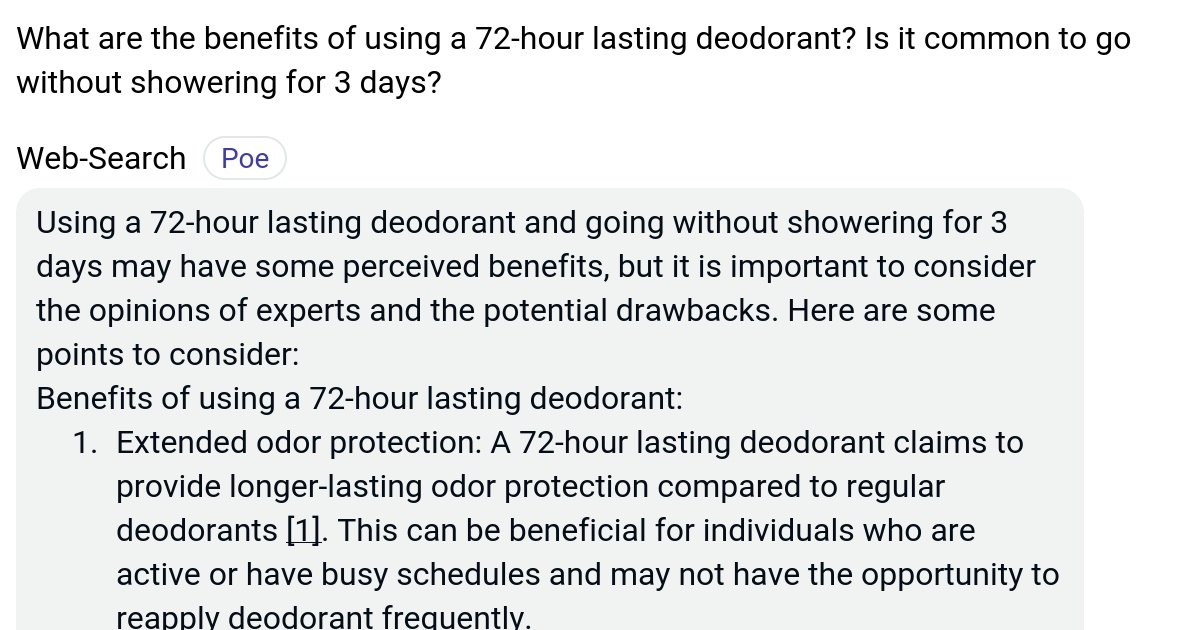 What are the benefits of using a 72hour lasting deodorant? Is it
