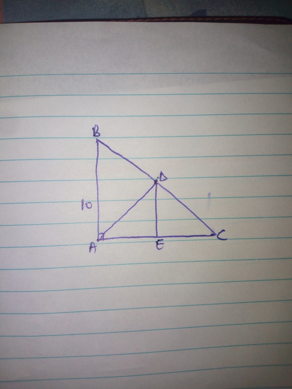 ABC is a right angled triangle in where angle A is a right angle. D is