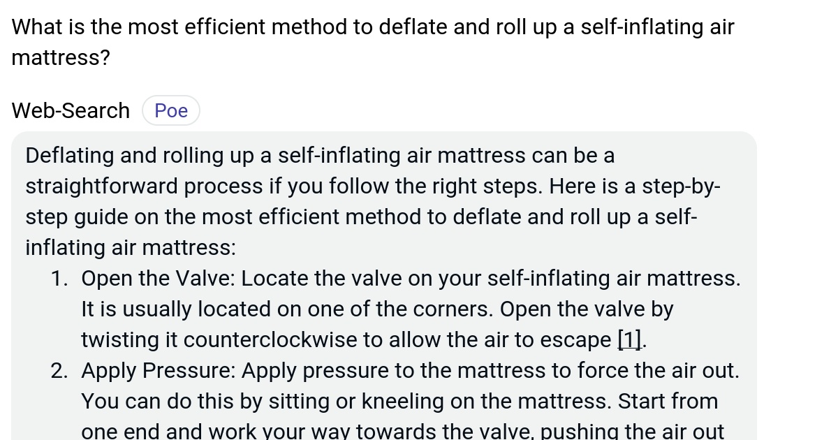 What is the most efficient method to deflate and roll up a self