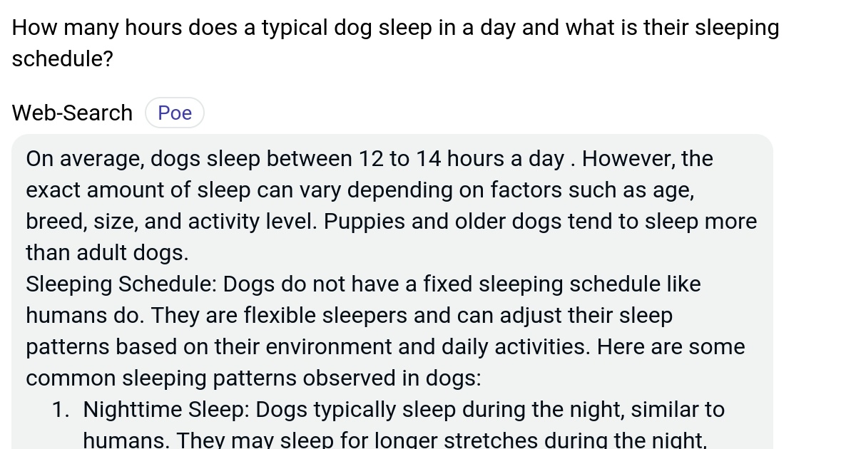 How many hours does a typical dog sleep in a day and what is their
