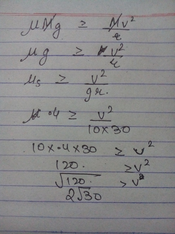 What is the maximum speed, at which a car turns around a curve of