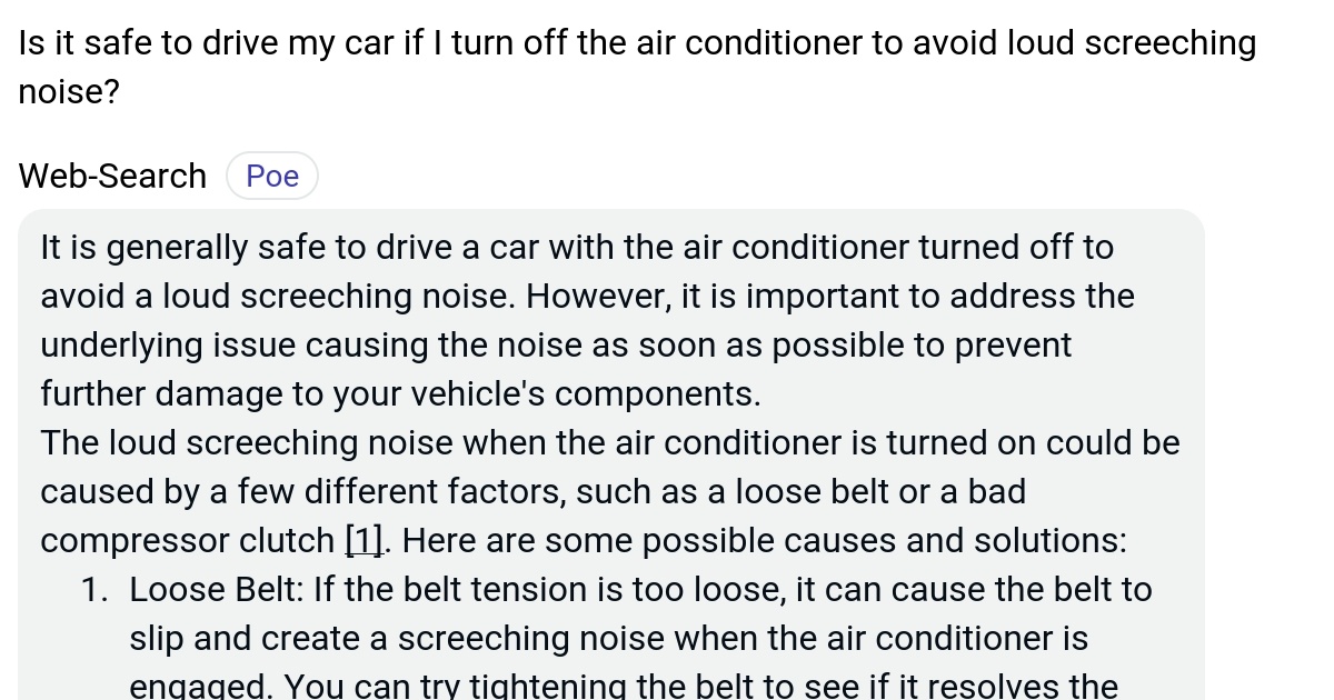 Is it safe to drive my car if I turn off the air conditioner to avoid