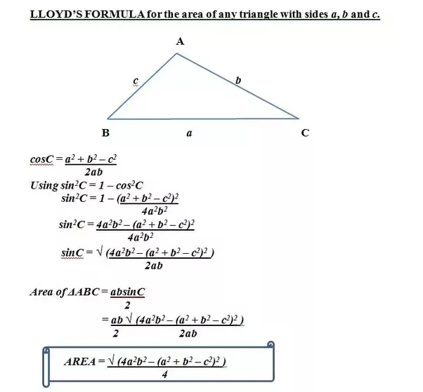 How to calculate the area of a triangle without knowing