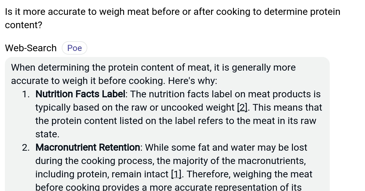 Is it more accurate to weigh meat before or after cooking to determine