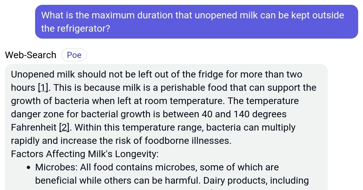 What is the maximum duration that unopened milk can be kept outside the