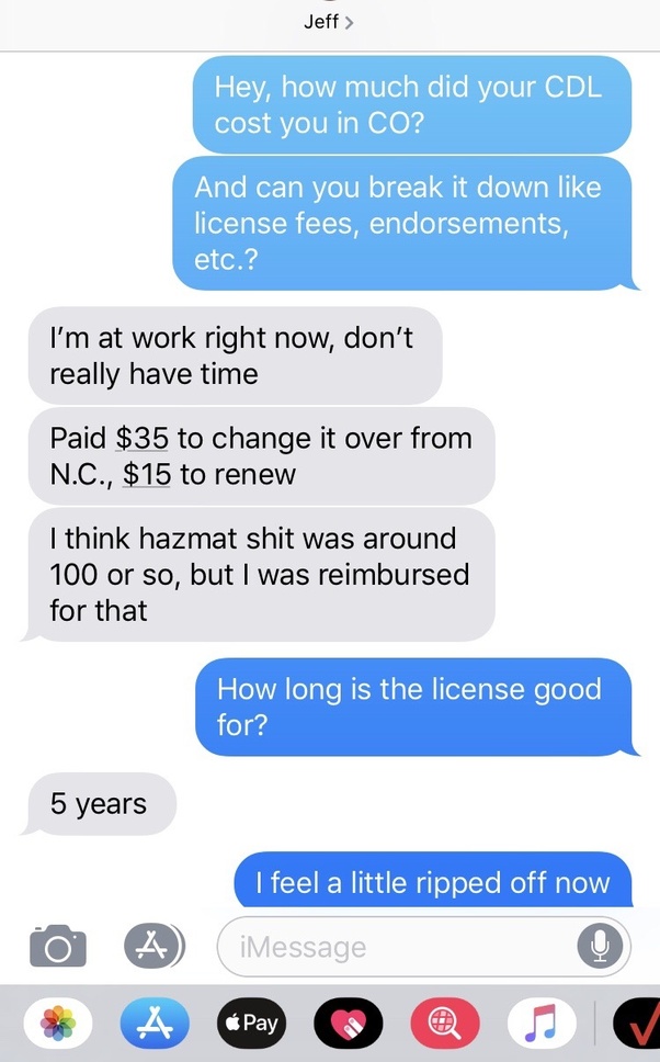 How much does it cost to get a commercial driver's license (CDL) to be