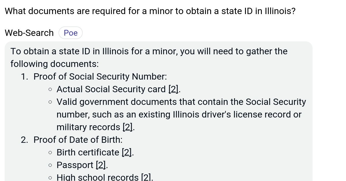 What documents are required for a minor to obtain a state ID in