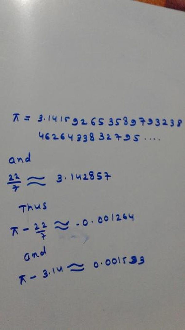 If 22/7 is not exactly equal to pi then how do we find the decimal