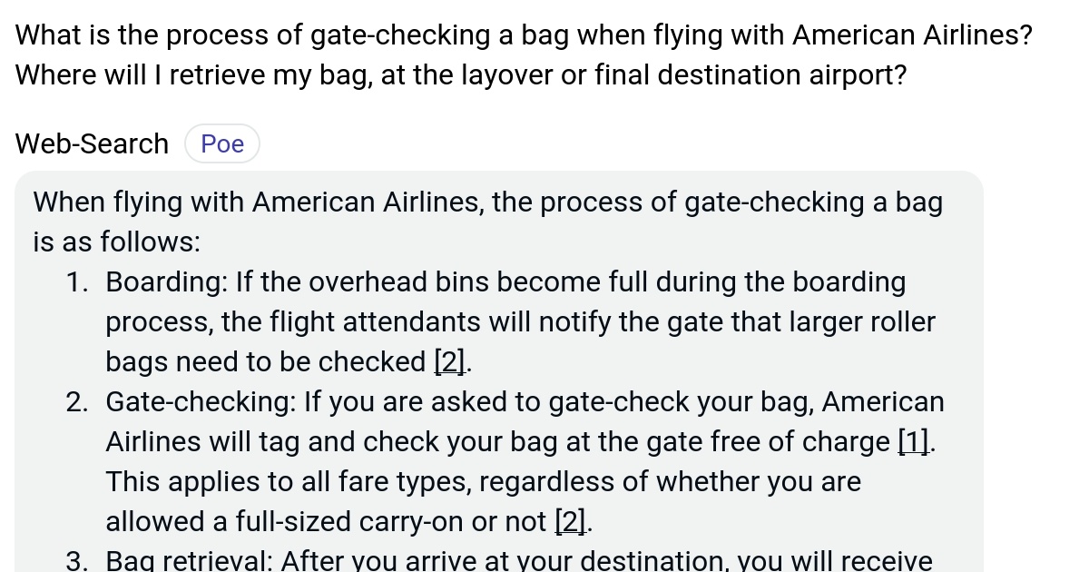 What is the process of gatechecking a bag when flying with American