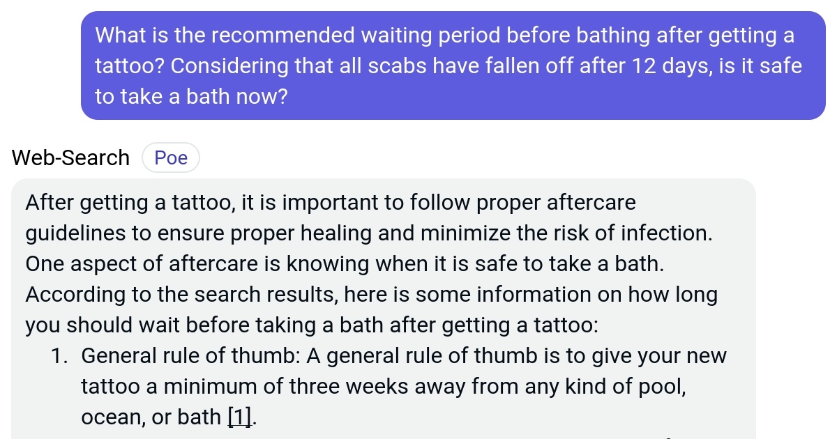 What is the waiting period before bathing after getting a