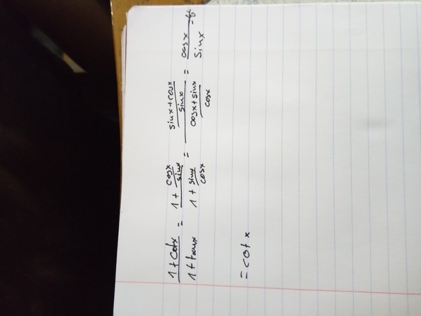 How To Prove To Solve 1 Cotx 1 Tanx Cotx Quora