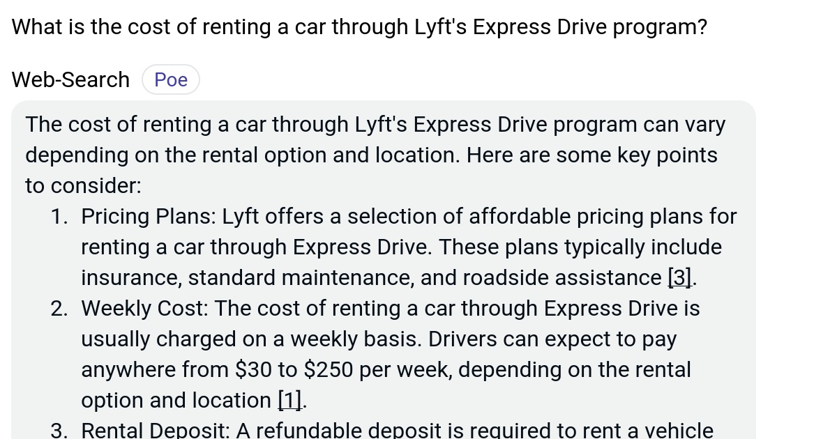 What is the cost of renting a car through Lyft's Express Drive program