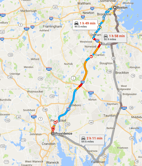 How to get an Uber for a 20minute ride from Providence, RI, to Boston