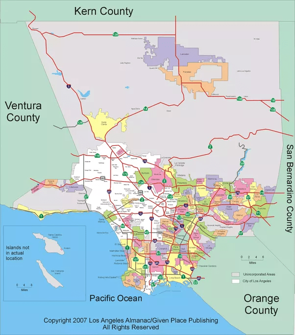 Cd13 Los Angeles Map Why is Los Angeles made up of 88 cities? Quora