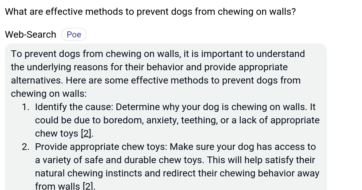 What are effective methods to prevent dogs from chewing on walls? Poe
