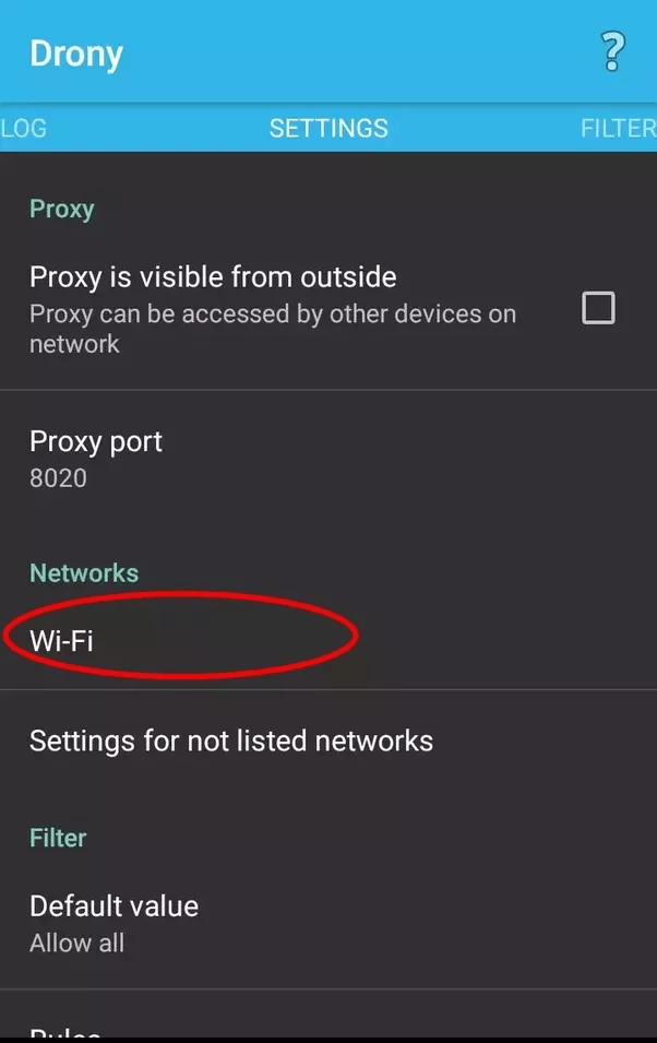What is the stepbystep procedure for proxy settings for the new Droid