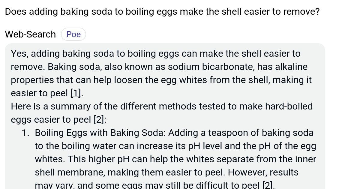 Does adding baking soda to boiling eggs make the shell easier to remove