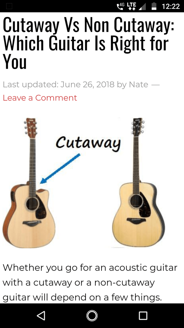 What is the difference between a cutaway and a noncutaway guitar? Quora