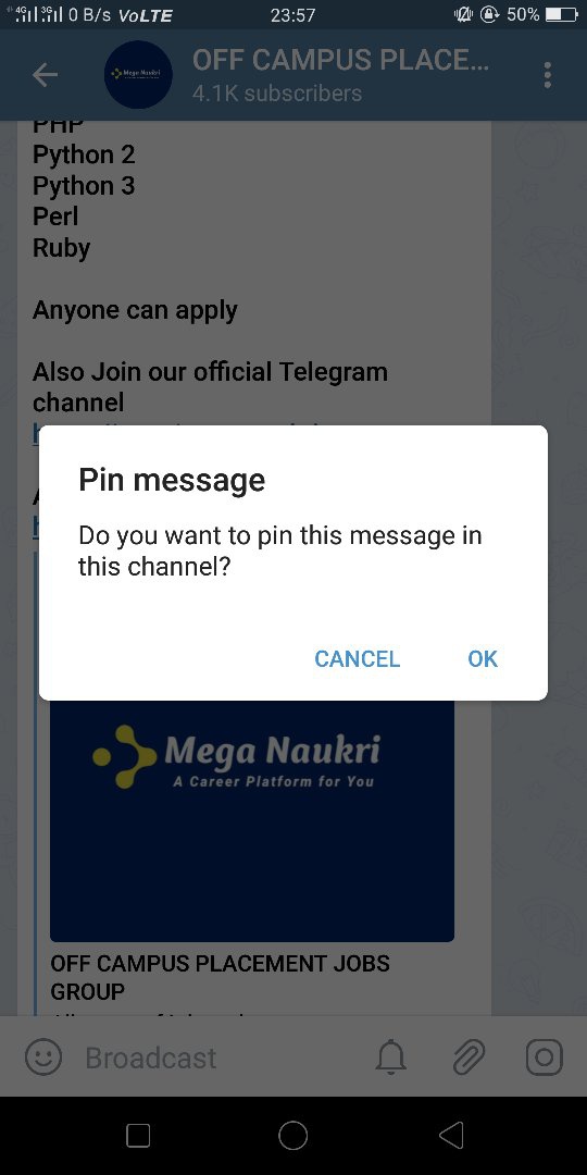 How to pin a channel message in Telegram Quora