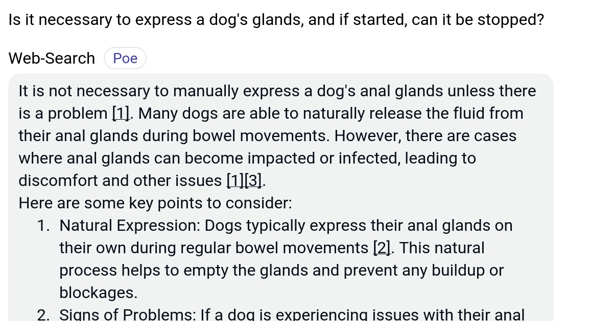 Is it necessary to express a dog's glands, and if started, can it be