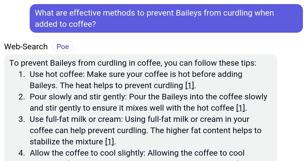 What are effective methods to prevent Baileys from curdling when added