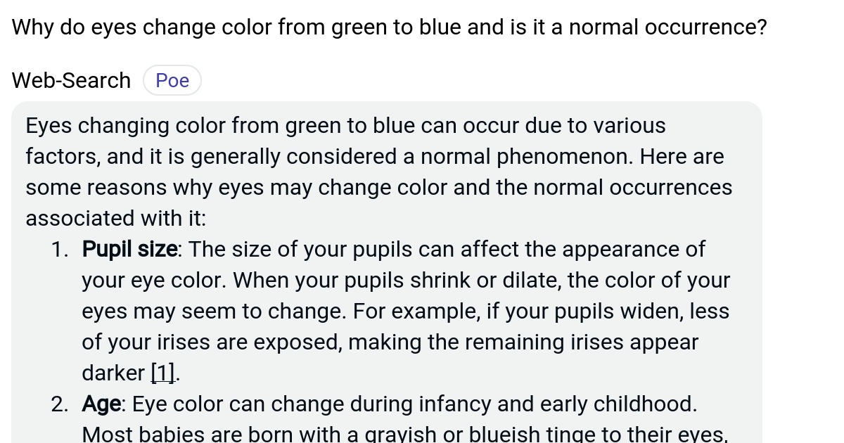 Why do eyes change color from green to blue and is it a normal
