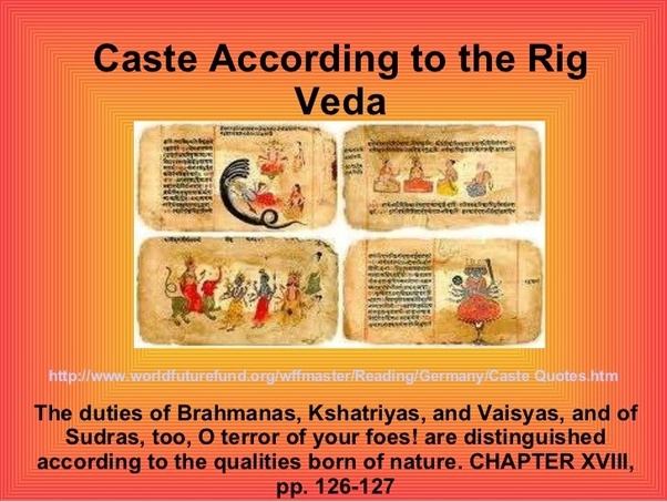 Who started caste system in Hinduism when it is not mentioned in Vedas