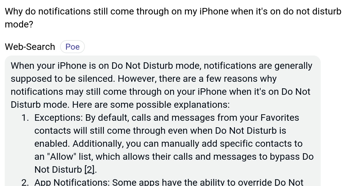 Why do notifications still come through on my iPhone when it's on do