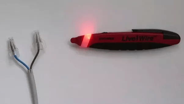 How to find out if the wire has electricity without cutting the plastic