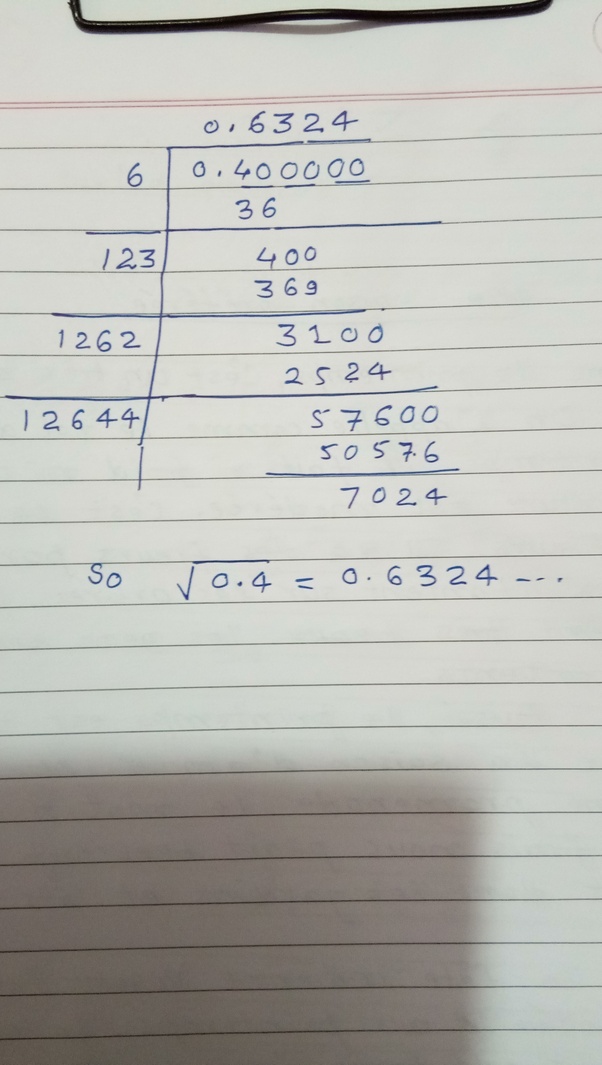 What is the square root of 0.4? Quora