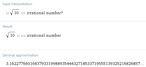 Is the square root of ten irrational? Quora